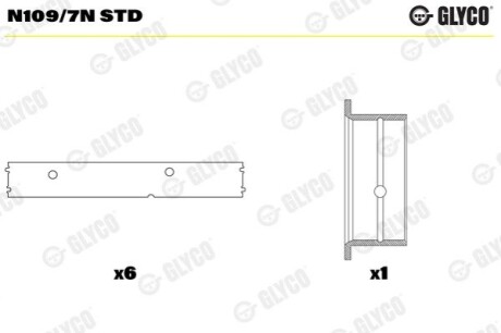 Вкладиші распредвала MAN/MB D2566/D2866/OM447 Glyco N109/7N STD