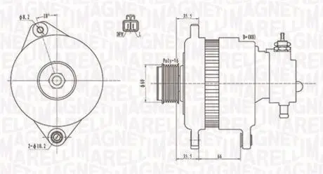 Генератор переменного тока OPEL ASTRA H 1.7CDTI 100A z vacum MAGNETI MARELLI 063731899010