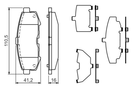 Комплект гальмівних колодок, дискове гальмо BOSCH 0 986 494 319