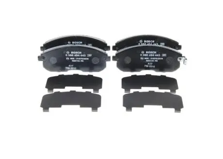 Комплект тормозных колодок, дисковый тормоз BOSCH 0 986 494 443 (фото 1)