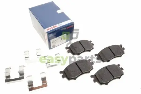 Колодки гальмівні (передні) Kia Rio II 05-/Hyundai i20 08-15/Accent 05-10 (з аксесуарами) BOSCH 0 986 494 617
