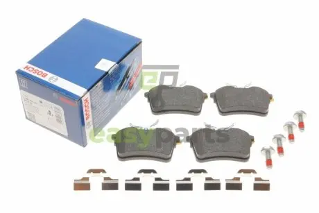 Колодки гальмівні (задні) Citroen Berlingo/Peugeot 308/Partner 08- (з прижимною пластиною) BOSCH 0 986 494 646