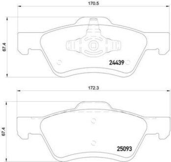 Комплект гальмівних колодок, дискове гальмо BREMBO P 24 159