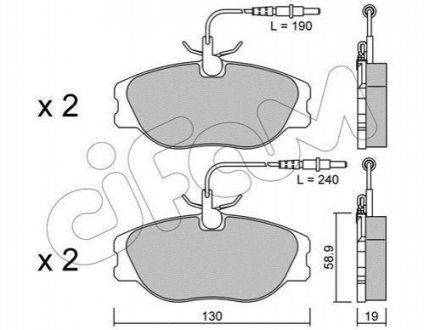 Комплект тормозных колодок, дисковый тормоз CIFAM 822-072-3 (фото 1)