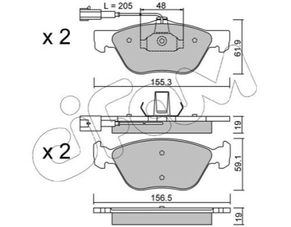 Комплект тормозных колодок, дисковый тормоз CIFAM 822-083-0 (фото 1)