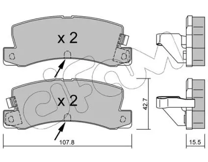Гальмівні колодки зад. Avensis/Corolla/Camry/Corona/Celica/Carina/RX/ES 87-07 CIFAM 822-161-2