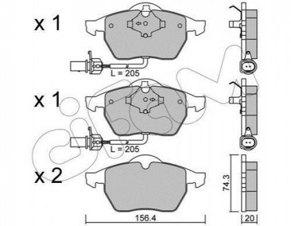 Тормозные колодки пер. Passat B5/Audi A4/A6 00-05 CIFAM 822-181-3 (фото 1)