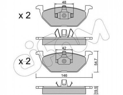 Комплект тормозных колодок, дисковый тормоз CIFAM 822-211-1