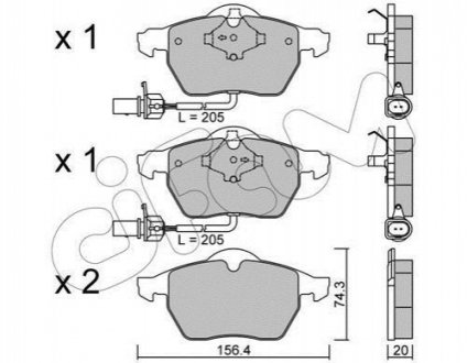 Гальмівні колодки пер. Passat B5/Audi A4/A6 00-05 CIFAM 822-314-0 (фото 1)