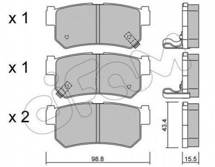 Комплект тормозных колодок, дисковый тормоз CIFAM 822-519-0 (фото 1)
