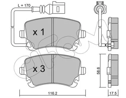Гальмівні колодки зад. Transporter (15-21) CIFAM 822-554-0