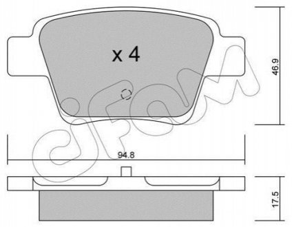 Комплект тормозных колодок, дисковый тормоз CIFAM 822-639-0