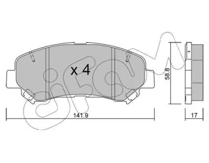 Гальмівні колодки пер. QASHQAI I/QASHQAI II/ X-TRAIL 1.5D-2.5 07- CIFAM 822-792-0