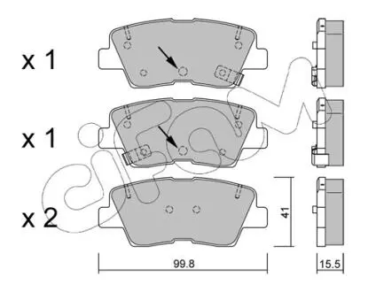 Гальмівні колодки зад. Hyundai i30/i40 11-/Kia Cee'd 12- (akebono) CIFAM 822-886-1
