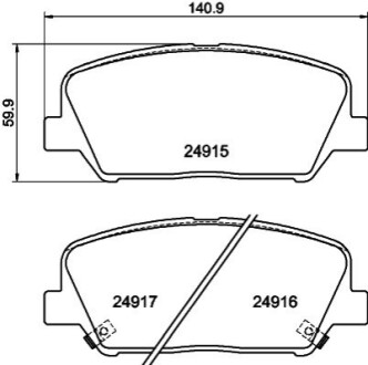 Комплект гальмівних колодок, дискове гальмо HELLA 8DB 355 020-591