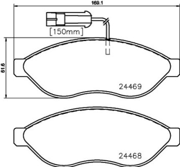 Комплект гальмівних колодок, дискове гальмо HELLA 8DB 355 020-651