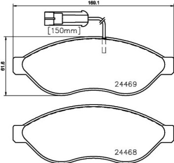 Комплект гальмівних колодок, дискове гальмо HELLA 8DB 355 020-661