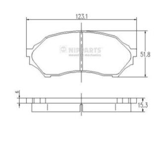 Комплект гальмівних колодок, дискове гальмо NIPPARTS J3603047