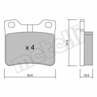 Колодки гальмівні (задні) Peugeot 406 95-04/607 00-11 Metelli 22-0192-1