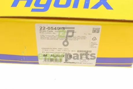 Колодки гальмівні (передні) Ford Focus/Mazda 3/Volvo C30/C70/S40/V50/Opel Vectra C 05-14/V40 12- Metelli 22-0549-3