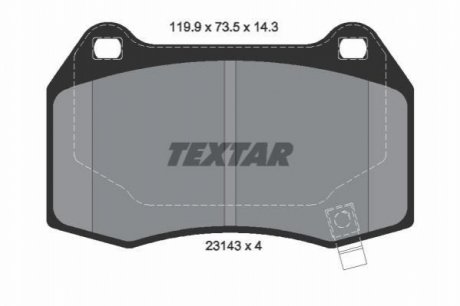 Комплект тормозных колодок, дисковый тормоз TEXTAR 2314301