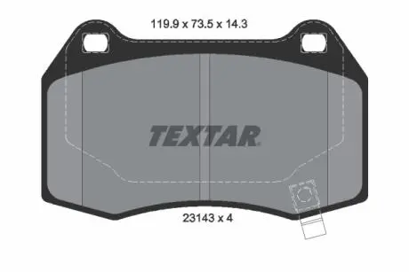 Комплект гальмівних колодок, дискове гальмо TEXTAR 2314301