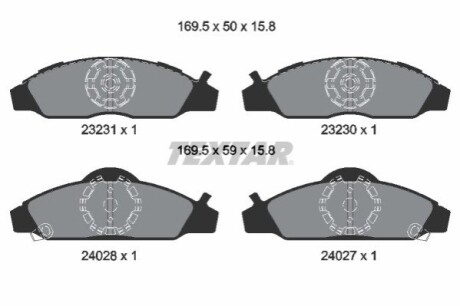 Комплект тормозных колодок, дисковый тормоз TEXTAR 2323101