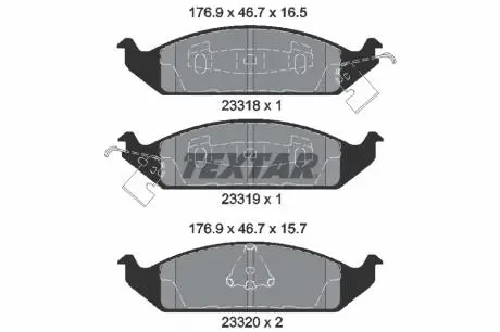 Фото комплект тормозных колодок, дисковый тормоз TEXTAR 2331801 Комплект тормозных колодок, дисковый тормоз TEXTAR 2331801