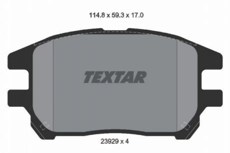 Комплект тормозных колодок, дисковый тормоз TEXTAR 2392901 (фото 1)