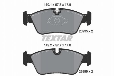 Комплект гальмівних колодок, дискове гальмо TEXTAR 2393581 (фото 1)
