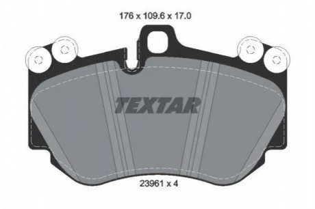 Комплект гальмівних колодок, дискове гальмо TEXTAR 2396101 (фото 1)