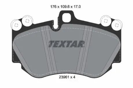 Комплект гальмівних колодок, дискове гальмо TEXTAR 2396101