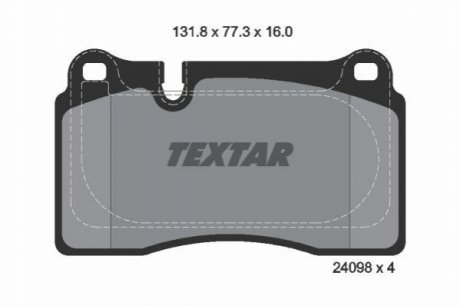 Комплект гальмівних колодок, дискове гальмо TEXTAR 2409803