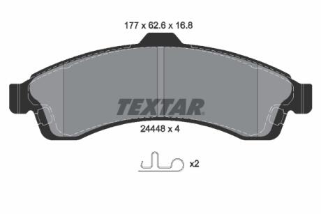 Комплект тормозных колодок, дисковый тормоз TEXTAR 2444801