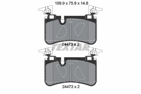 Комплект тормозных колодок, дисковый тормоз TEXTAR 2447301