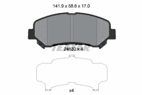 Комплект тормозных колодок, дисковый тормоз TEXTAR 2463201 (фото 1)