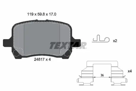 Фото комплект тормозных колодок, дисковый тормоз TEXTAR 2481701 Комплект тормозных колодок, дисковый тормоз TEXTAR 2481701