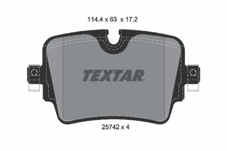 Комплект тормозных колодок, дисковый тормоз TEXTAR 2574201