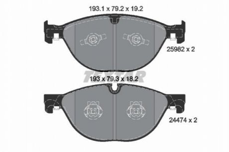 Комплект гальмівних колодок, дискове гальмо TEXTAR 2598201 (фото 1)