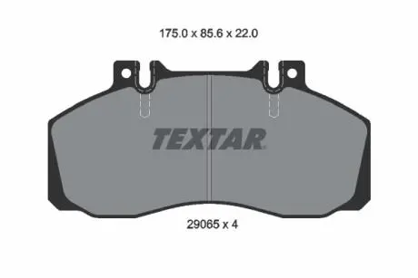 Комплект тормозных колодок, дисковый тормоз TEXTAR 2906504