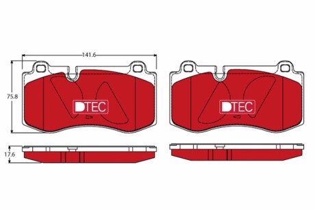 Комплект тормозных колодок, дисковый тормоз TRW GDB1733DTE