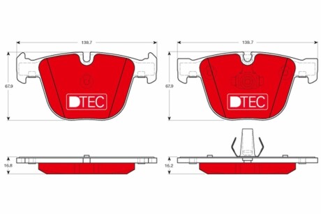 Комплект гальмівних колодок, дискове гальмо TRW GDB1892DTE