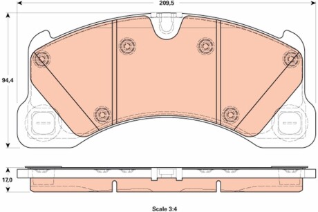 Комплект тормозных колодок, дисковый тормоз TRW GDB1914 (фото 1)