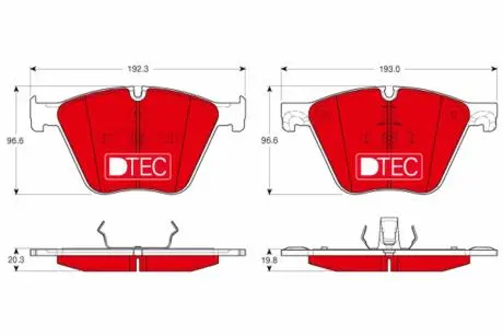 Комплект гальмівних колодок, дискове гальмо TRW GDB1964DTE