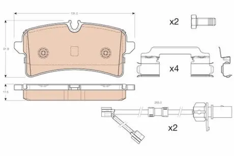 Фото 1 - комплект гальмівних колодок, дискове гальмо TRW GDB1989 Комплект гальмівних колодок, дискове гальмо TRW GDB1989 (фото 1)