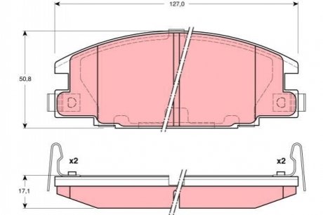 Комплект тормозных колодок, дисковый тормоз TRW GDB3161 (фото 1)