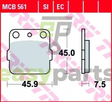 Фото комплект тормозных колодок, дисковый тормоз TRW MCB561EC Комплект тормозных колодок, дисковый тормоз TRW MCB561EC
