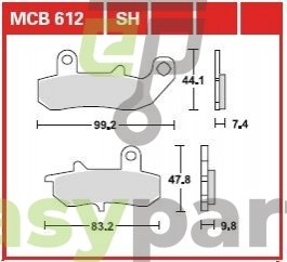 Комплект тормозных колодок, дисковый тормоз TRW MCB612