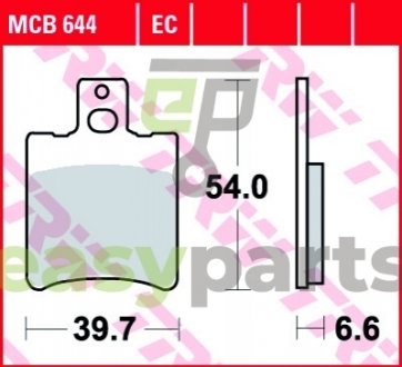 Комплект тормозных колодок, дисковый тормоз TRW MCB644EC