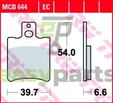 Фото комплект тормозных колодок, дисковый тормоз TRW MCB644EC Комплект тормозных колодок, дисковый тормоз TRW MCB644EC